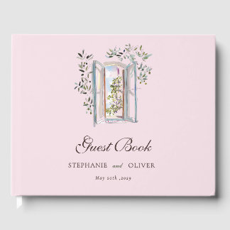 Livre D'or Pastel Watercolor Mediterranean Italian Wedding