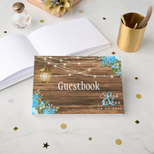Livre D'or Patinée Grange bois - Baby Blue Flower