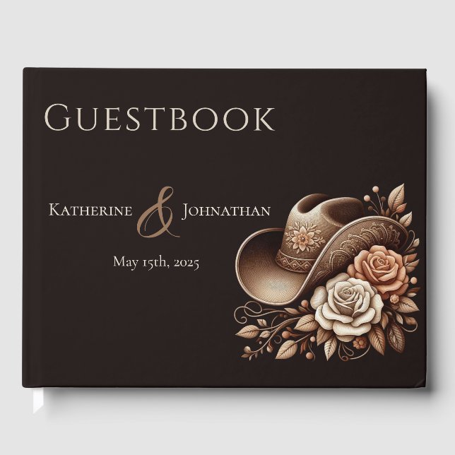 Livre D'or Pays Western Cowgirl Casquette avec fleurs (Recto)