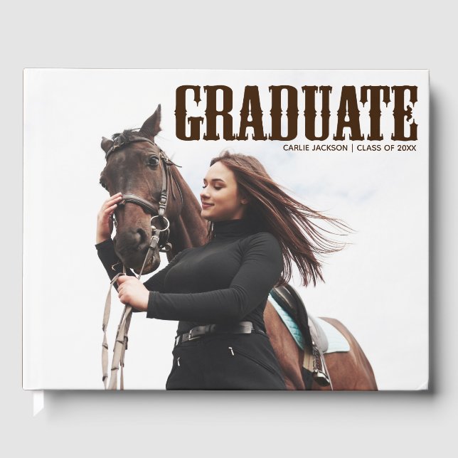 Livre D'or Pays Western Graduate Photo Cowgirl Graduation (Recto)