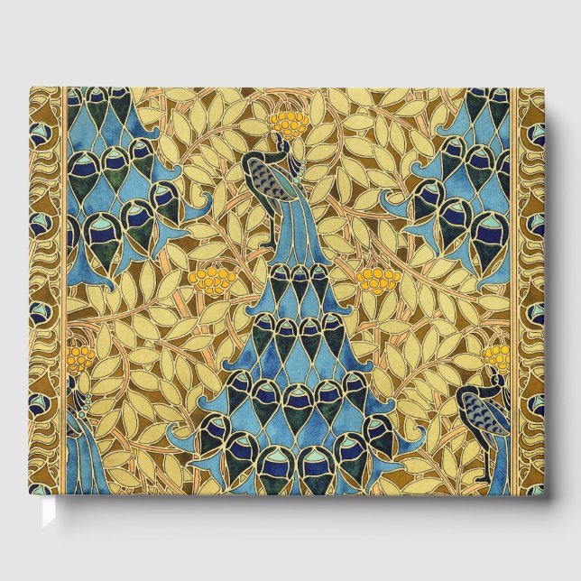 Livre D'or Peacocks Birds Rowan Trees Art Nouveau (Recto)