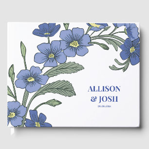 Livre D'or Périwinkle bleu Floral Mariage moderne