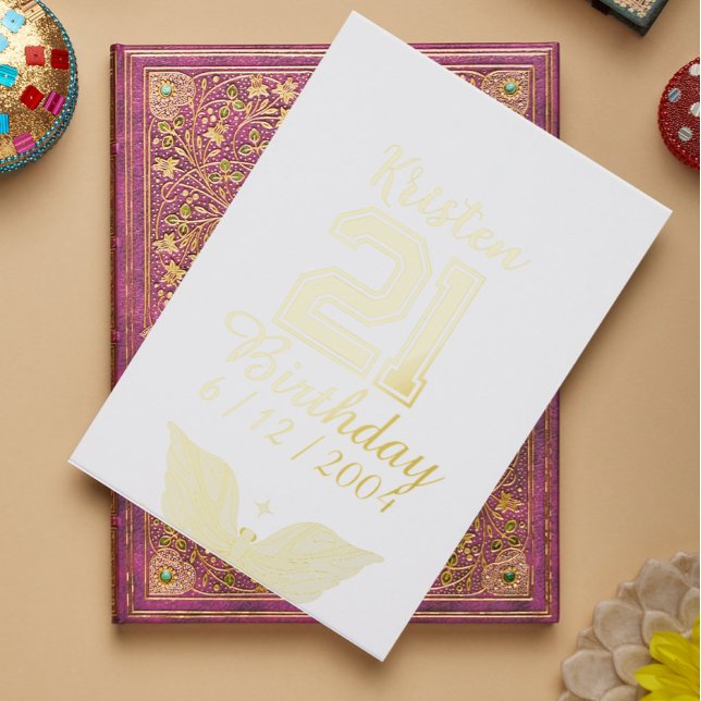 Livre D'or Personalized 21st Birthday gold typography  (Créateur téléchargé)