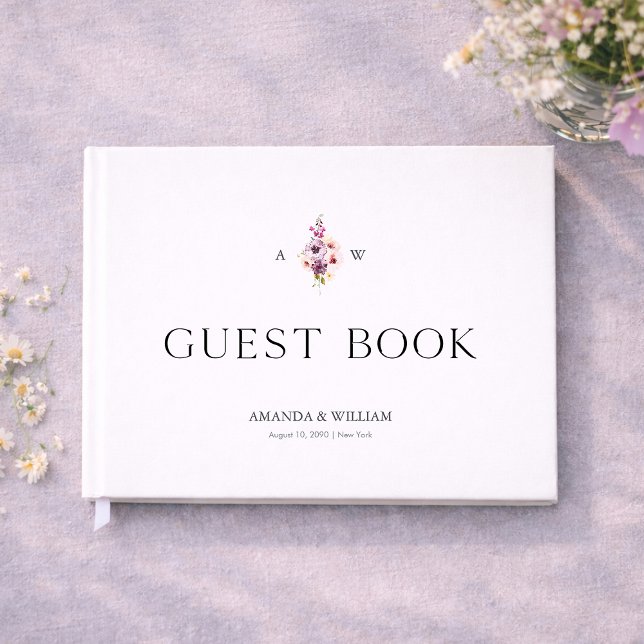 Livre D'or Personalized Floral Wedding Guest Book (Créateur téléchargé)