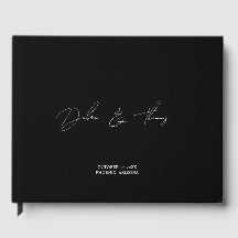 Personalized Wedding Modern Minimalist Black White