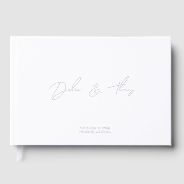 Livre D'or Personalized Wedding Modern Minimalist White (Recto)