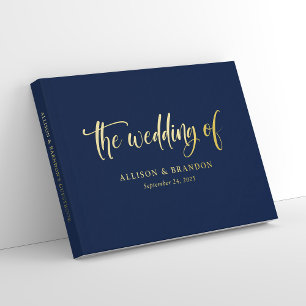 Livre D'or Personnalisé Élégant Calligraphie Mariage Foil