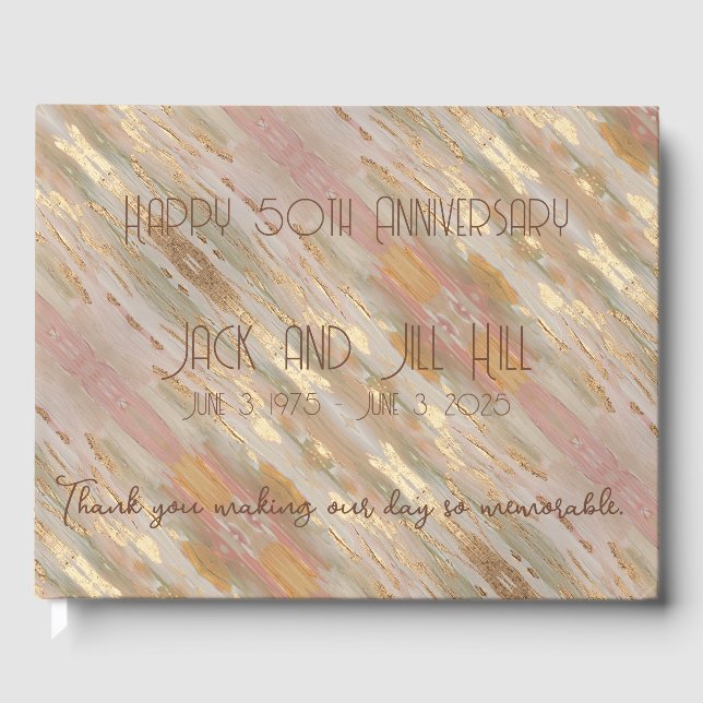 Livre d'or personnalisé Or Rose Perlée (Recto)