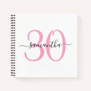 Livre d'or personnalisé Pink 30th Birthday