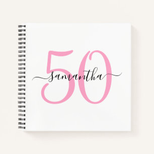 Livre d'or personnalisé Pink 50th Birthday