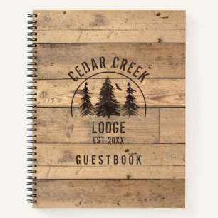 Livre d'or personnalisé Rustic Wood Forest Trees