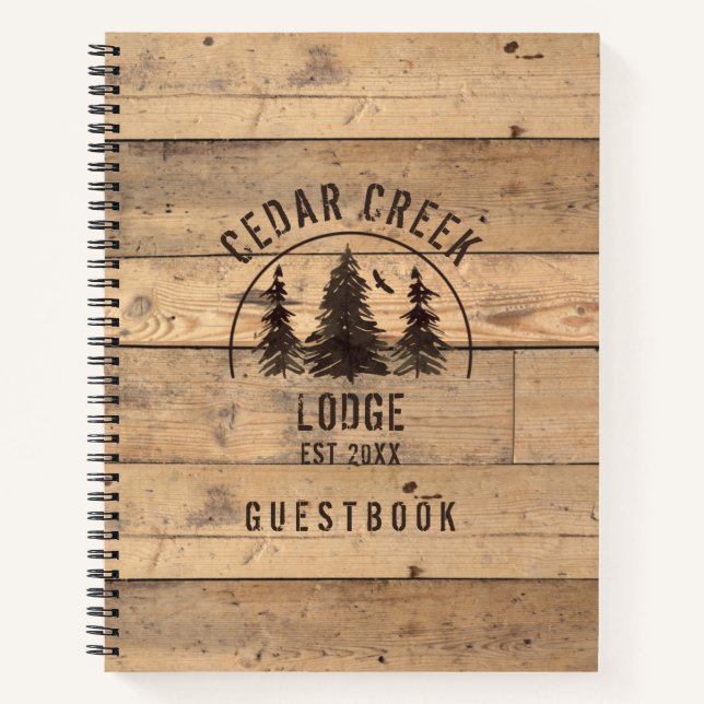 Livre d'or personnalisé Rustic Wood Forest Trees (Devant)