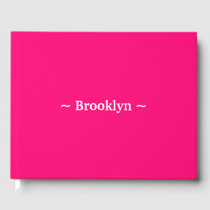 Livre D'or personnaliser changer nom texte blanc fuchsia rose