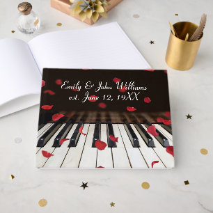 Livre D'or Pétales de roses rouges de mariage sur les touches