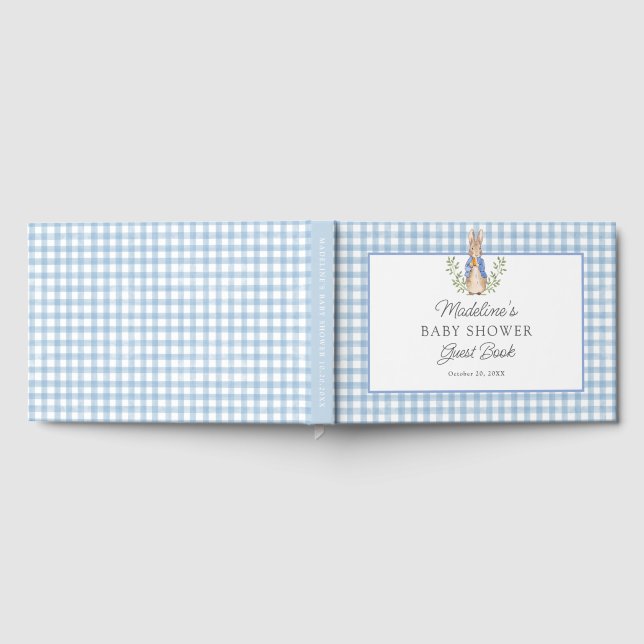 Livre D'or Peter Rabbit Blue Gingham Baby Shower (Complet)