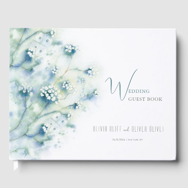 Livre D'or Petit Mariage de fleurs blanches (Recto)