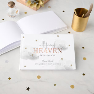 Livre D'or Petite Paix du Ciel Baby shower nuageux gris