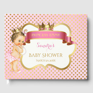 Livre D'or Petite Princesse Couronne Or Rose Vintage Bébé Fil