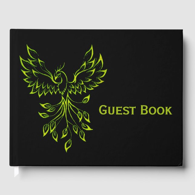 Livre D'or Phoenix vert se lève sur le noir (Recto)