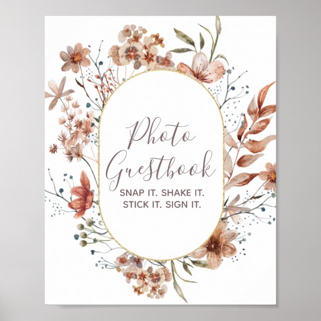 Livre d'or photo aquarelle de fleurs sauvages d'au (Devant)