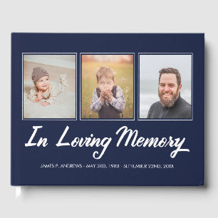 Livre D'or Photo Bleu Marine Collage En Mémoire Amoureuse