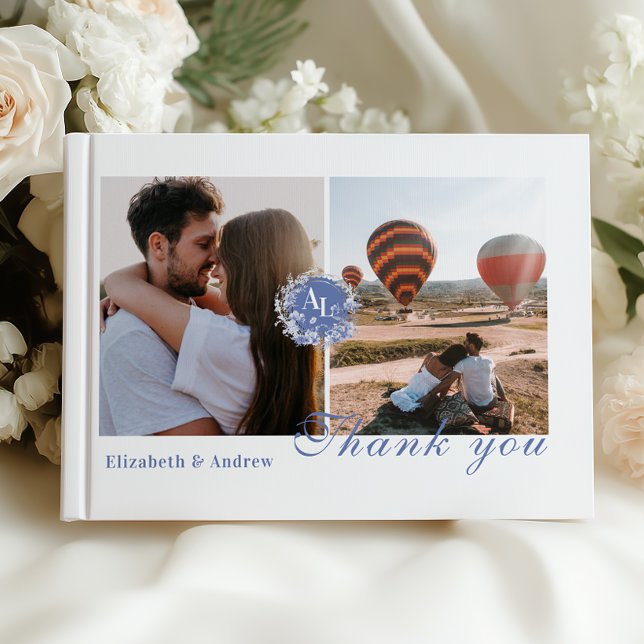 Livre D'or Photo Blue Chinoiserie Floral Botanal Mariage (Créateur téléchargé)