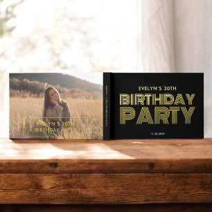 Livre D'or Photo Bold Retro Black Anniversaire
