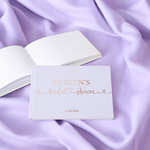 Livre D'or Photo Cœur Script Fête de Mariage Lavande