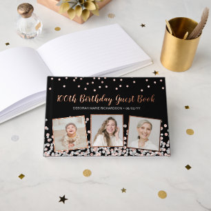 Livre D'or Photo Collage Argent Rose Or 100e anniversaire