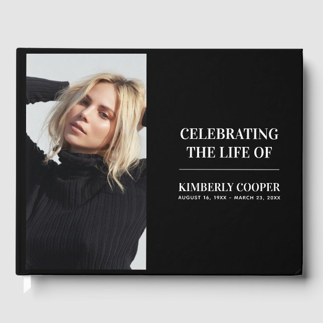 Livre D'or Photo commémorative moderne chic | Conservation (Recto)