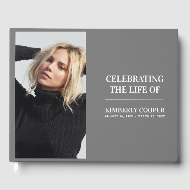 Livre D'or Photo commémorative moderne chic | Conservation (Recto)