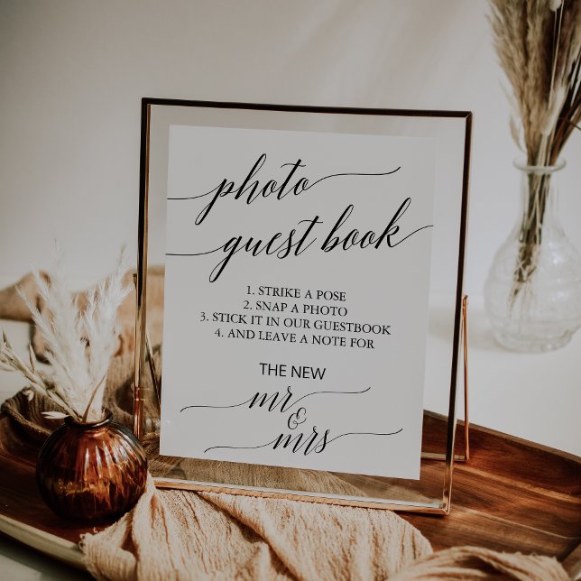 Livre d'or photo de calligraphie noire élégant (Créateur téléchargé)