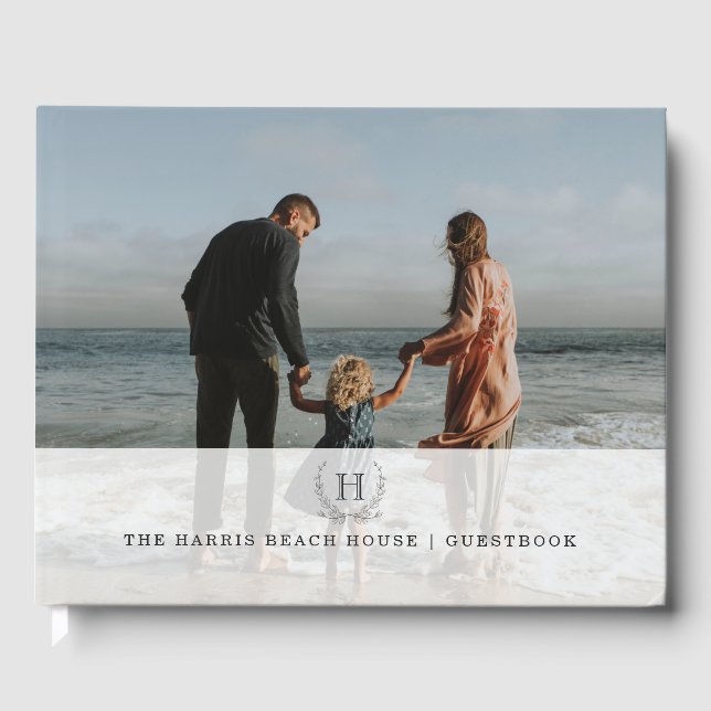 Livre D'or Photo de famille | Monogramme | (Recto)