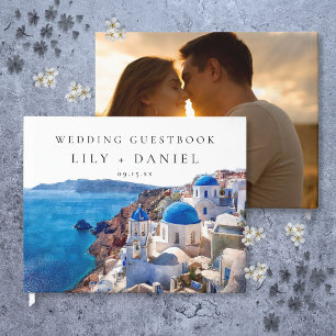 Livre D'or Photo de mariage à Santorin Grèce à l'aquarelle