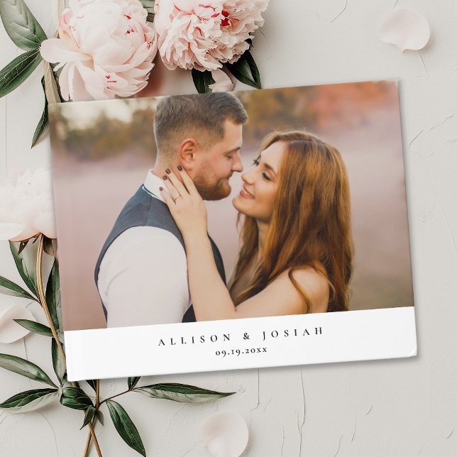 Livre D'or Photo de mariage élégant  (Elegant and Simple Photo Wedding Guest Book.)