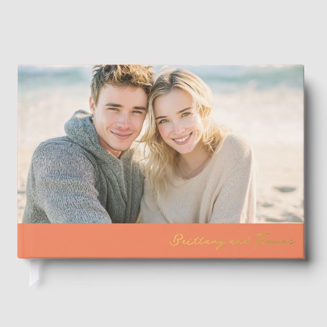 Livre D'or Photo de plage orange joyeuse (Recto)