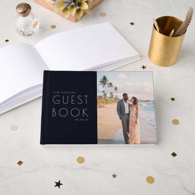 Livre D'or Photo de plage romantique (Recto ouvert)