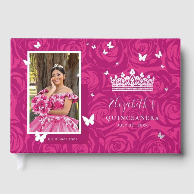 Livre D'or Photo Fuchsia Quinceanera (Recto)