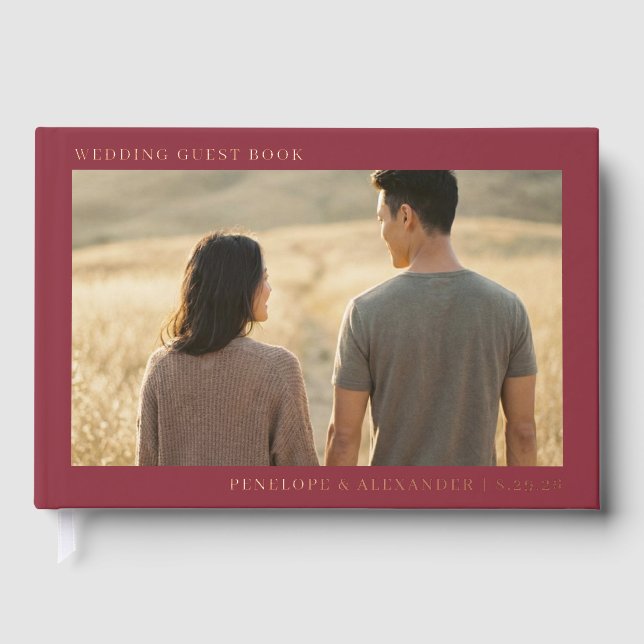 Livre D'or Photo Marron Romantique (Recto)