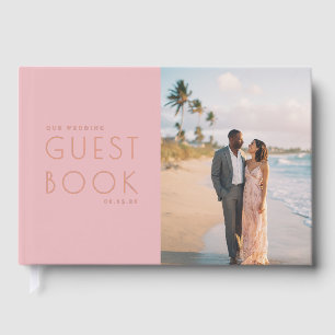 Livre D'or Photo Minimaliste Rose Romantique