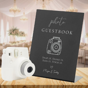 Livre d'or photo Panneau de table noir et blanc