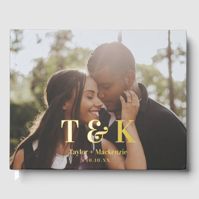 Livre D'or Photo personnalisée et Mariage de monogramme (Recto)