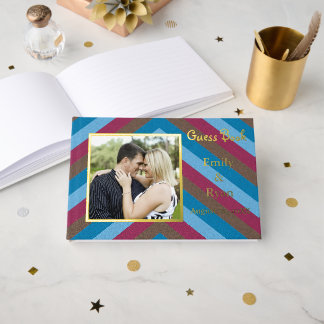 Livre D'or Photo personnalisée Flamingle Gold Foil Striped We