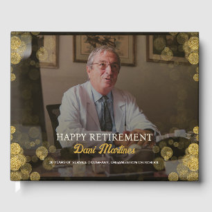 Livre D'or Photo personnalisée Happy Retirement Gold Confetti