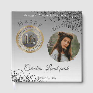 Livre D'or Photo personnalisée Parties scintillant noire Swee