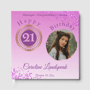Livre D'or Photo personnalisée Parties scintillant rose, 21e