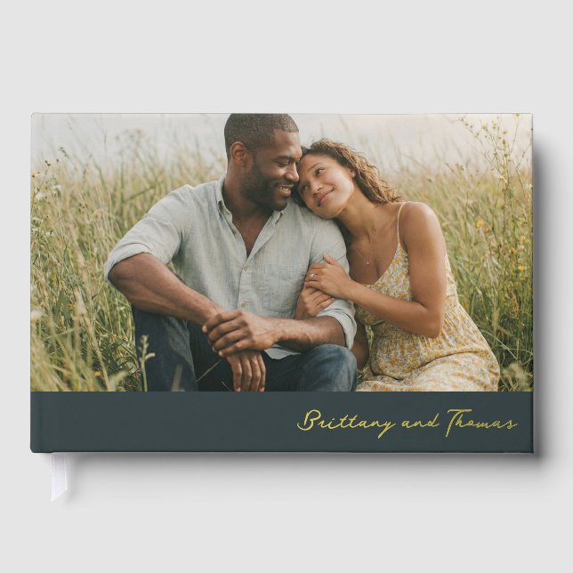 Livre D'or Photo romantique vert chaud (Recto)