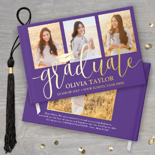 Livre D'or Photos avant et arrière Graduation Purple Keepsaké