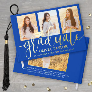 Livre D'or Photos avant et arrière Graduation Royal Blue Keep