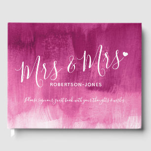 Livre D'or Pink abstrait personnalisé mrs et mme mariage